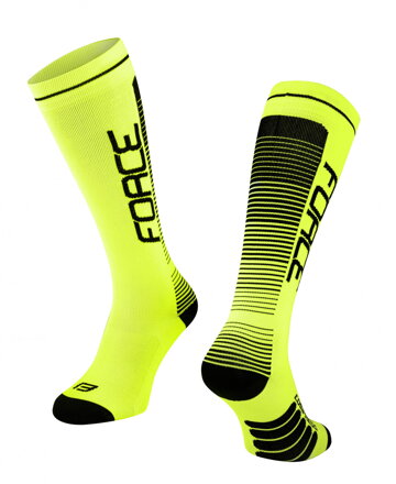 FORCE ponožky COMPRESS, fluo-čierne FORCE ponožky COMPRESS, fluo-čierne