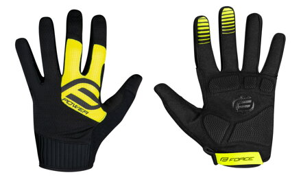 FORCE rukavice MTB POWER, čierno-fluo FORCE rukavice MTB POWER, čierno-fluo