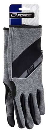 FORCE rukavice GALE softshell, jar - jeseň, šedé