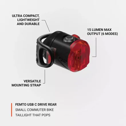 Lezyne zadné svetlo FEMTO USB C StVZO