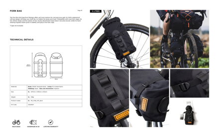 Restrap Fork Bag taška na vidlicu, 5 l, čierna