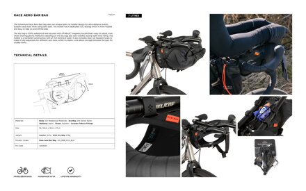 Restrap Race Aero Bar Bag taška na riadidlá, 7 l, čierna