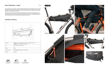Restrap Race Frame Bag taška na rám, 4.2 l, čierna