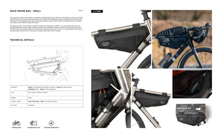 Restrap Race Frame Bag taška na rám, 3 l, čierna