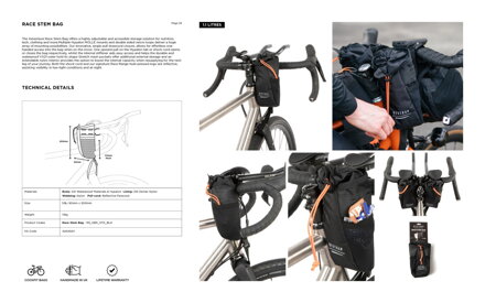 Restrap Race Stem Bag taška na predstavec, 1.1 l, čierna