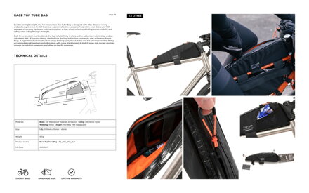 Restrap Race Top Tube Bag taška na rám, 1.5 l, čierna