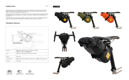 Restrap Saddle Pack podsedlová kapsička, 2.5 l, oranžová