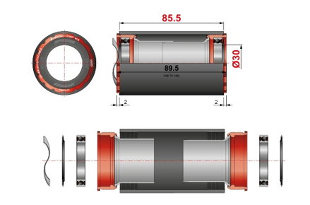 FSA  stredové zloženie T47 , 386EVO - 6002/85.5