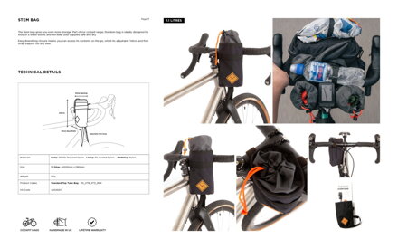 Restrap Stem Bag taška na riadidlá, 1.1 l, čierna