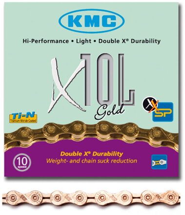 KMC Reťaz X 10 EL Ti-N Gold 114 článkov, extra ľahká