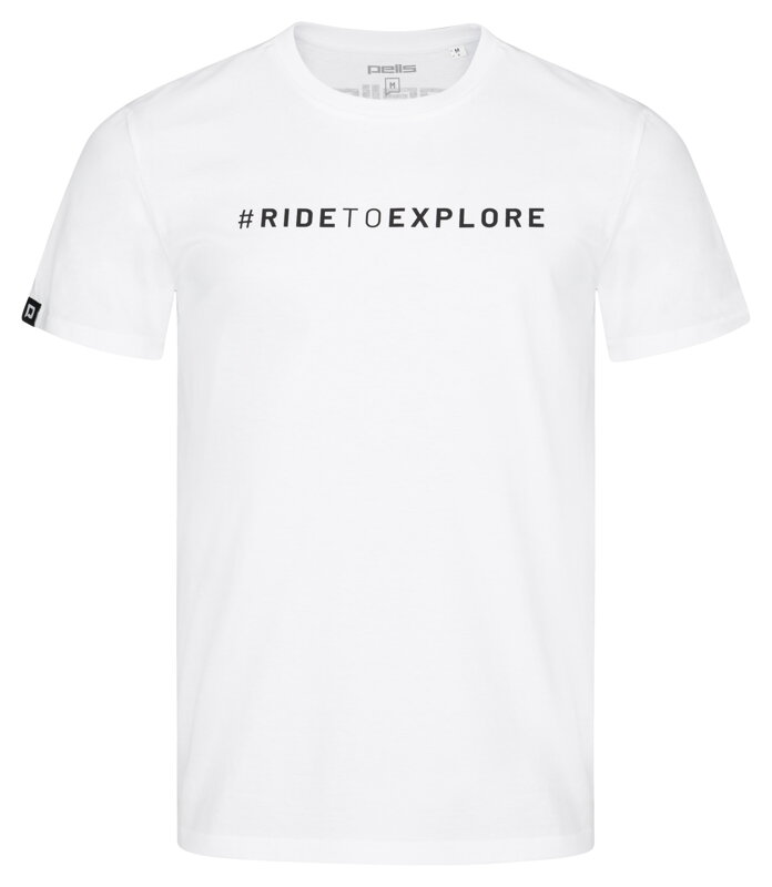 Triko PELLS Journey s logem #RIDETOEXPLORE White - M