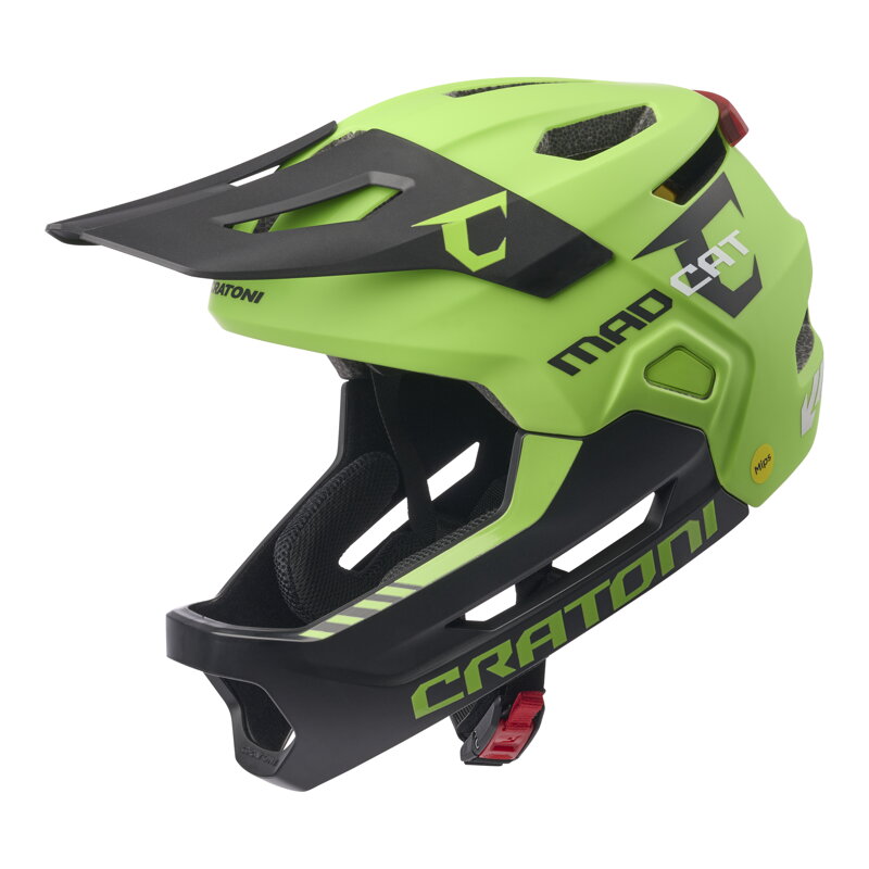 Detská Prilba CRATONI MadCat MIPS Lime/Black Matt - S/M (49-56cm)