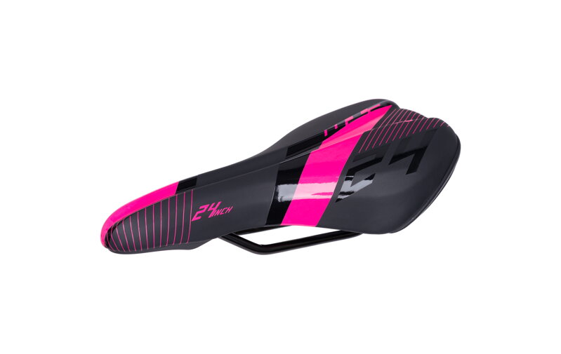 Sedlo CTM detské Willy, čierne ružový pásik, 24''