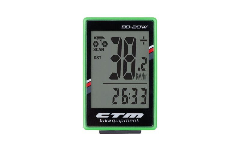 Cyklopočítač CTM, BD-20W, zelený