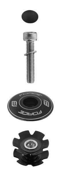 FORCE ježko riadenie AHEAD 1 1/8" Al, čierny, polguľatý