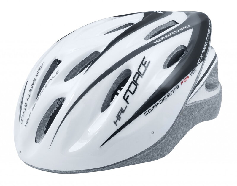 FORCE prilba HAL, bielo-čierna XS-S