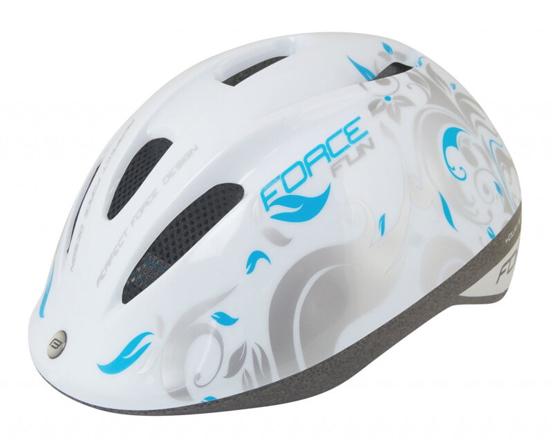 FORCE prilba FUN FLOWERS detská, bielo-šedo-modrá