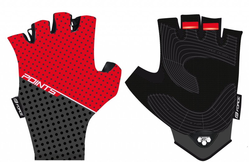 Force rukavice POINTS bez zapínania, červeno-čierne