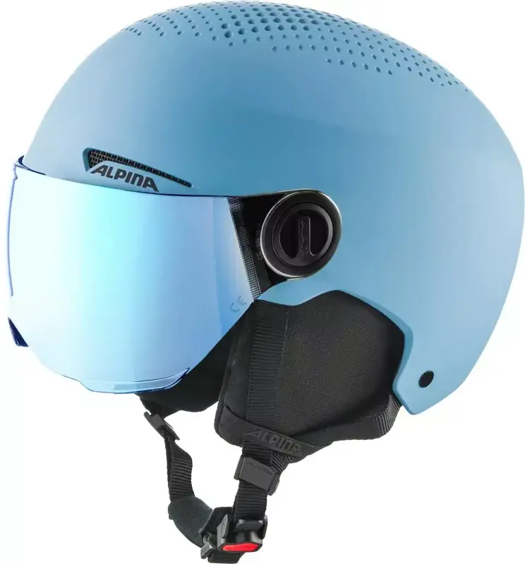 ALPINA Juniorská lyžiarska prilba ZUPO VISOR Q-LITE smoke-blue matt/blue