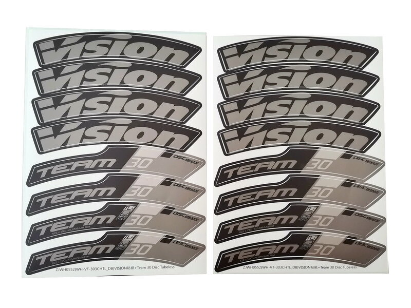 VISION nálepky na ráfik TEAM 30 DB CH-TL (1set) ZJWH0552