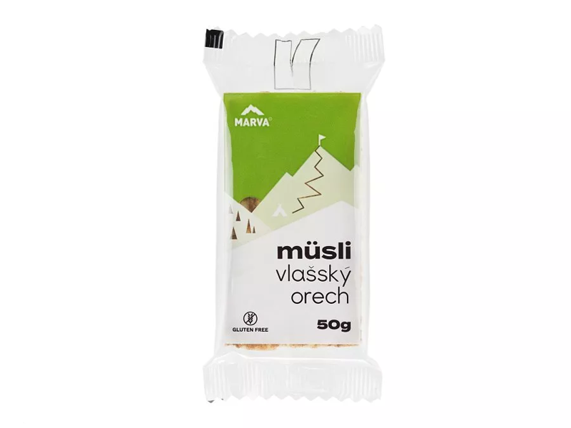 MARVA MÜSLI energetická tyčinka, 50 g, vlašský orech