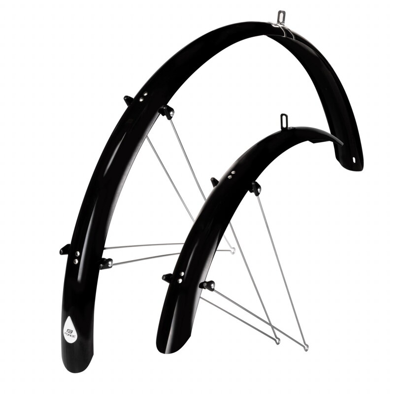 Force blatníky 58 Aluflex 28" XL + V vzpery, čierne