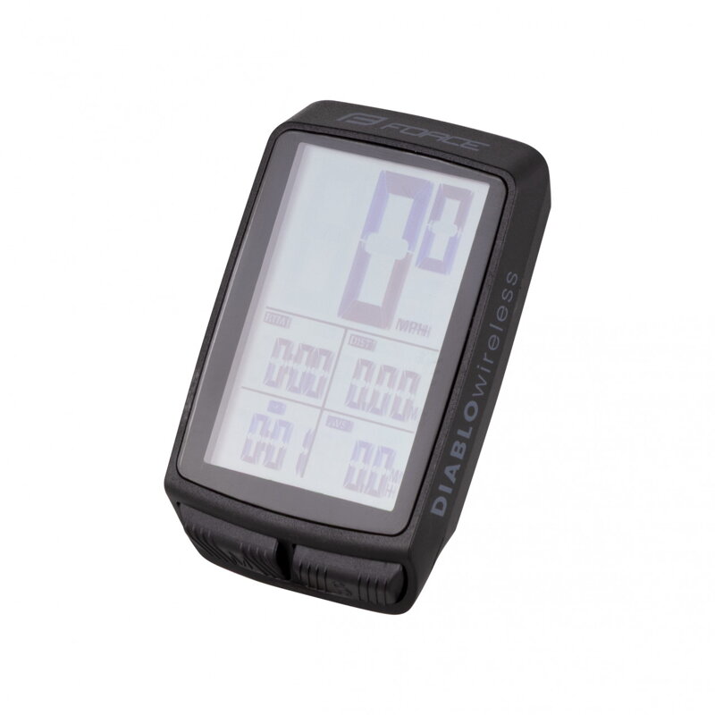 Force cyklopočítač DIABLO, 11 funkcií, bezdrôtový, čierny