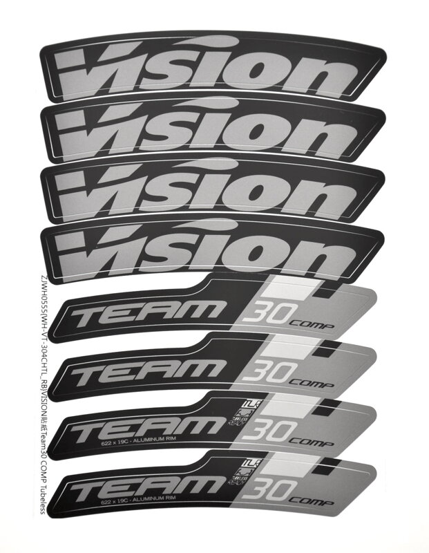 VISION nálepky na ráfik Team30 COMP RB CH-TL