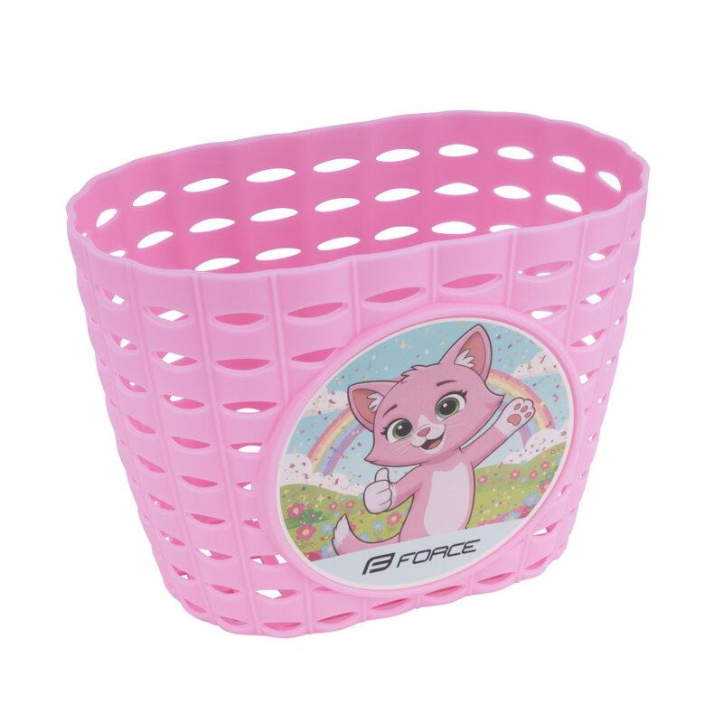 Force košík KIDO detský, na riadidlá, ružový