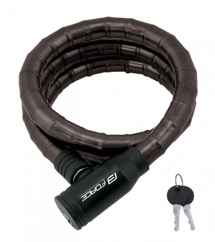 FORCE zámok článkový, bez držiaku, 150cm / 18mm, čierny
