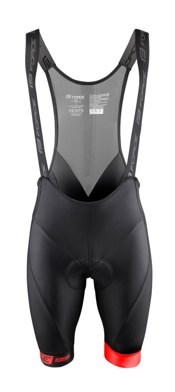 FORCE kraťasy B51 s trakmi a vložkou, čierno-červené