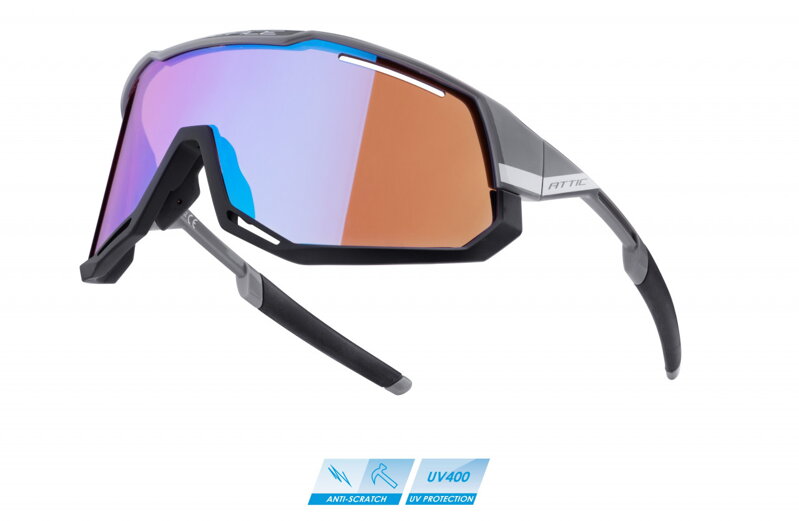 FORCE okuliare ATTIC šedo-čierne, ružové zrkadlové sklá